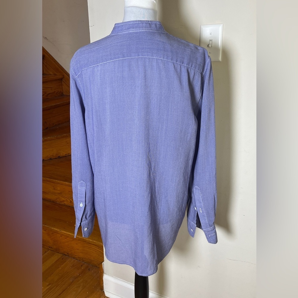 Wes Gordon Blue Tunic with Mandarin Collar - Picture 2 of 8